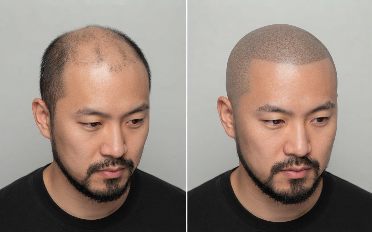 Before and after SMP — Hairline Restoration